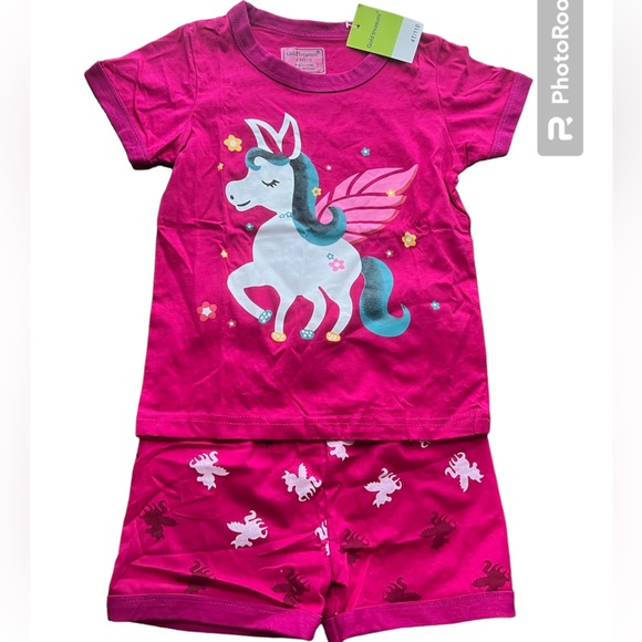 NWT 2 Girls 2 piece short set Size 4T Shirt with matching shorts - Picture 3 of 17